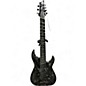 Used Schecter Guitar Research SILVER MOUNTAIN SILVER AND BLACK Solid Body Electric Guitar thumbnail