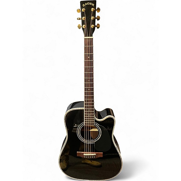Used Zager ZAD-80CE AURA Black Acoustic Electric Guitar