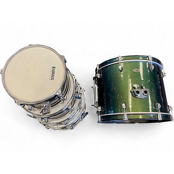 Used SPL 5 Piece UNITY II GREEN SPARKLE Drum Kit