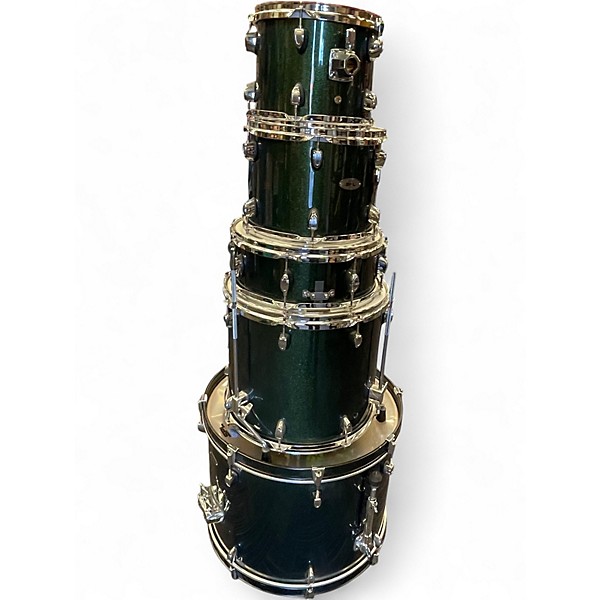 Used SPL 5 Piece UNITY II GREEN SPARKLE Drum Kit