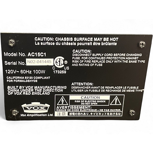 Used VOX AC15C1 15W Tube Guitar Combo Amp