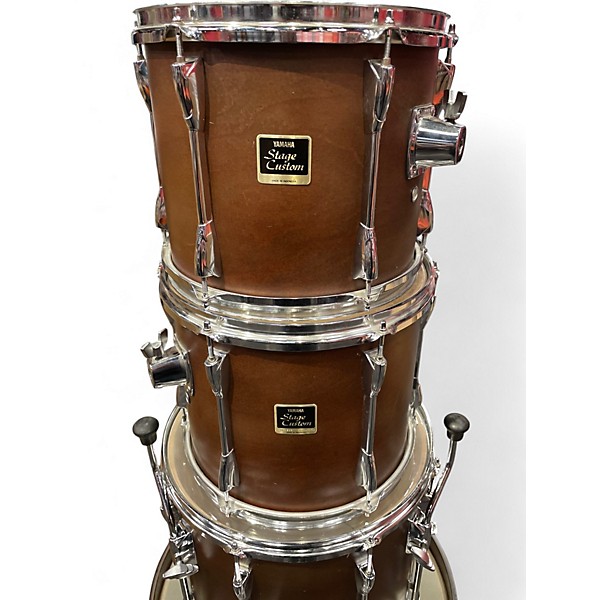 Used Yamaha 4 Piece Stage Custom Brown Drum Kit