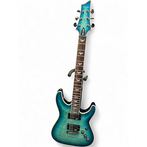 Used Schecter Guitar Research Omen Extreme 6 Ocean Blue Burst Solid Body Electric Guitar