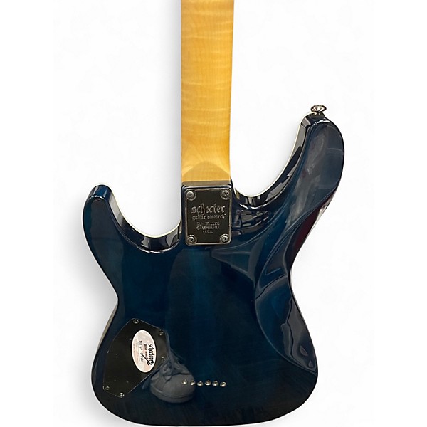 Used Schecter Guitar Research Omen Extreme 6 Ocean Blue Burst Solid Body Electric Guitar