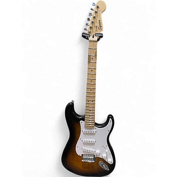 Used Squier STRATOCASTER 2 Tone Sunburst Solid Body Electric Guitar