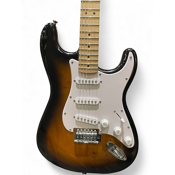 Used Squier STRATOCASTER 2 Tone Sunburst Solid Body Electric Guitar