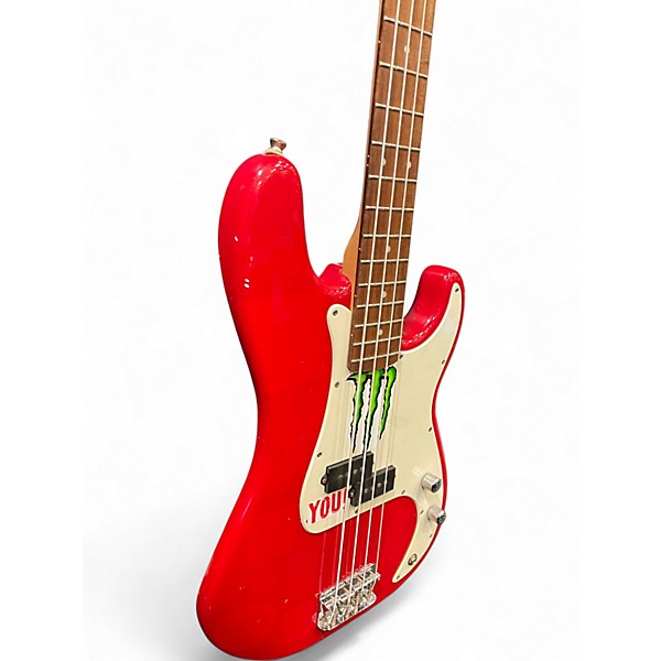 Used Squier Affinity Precision Bass Torino Red Electric Bass Guitar