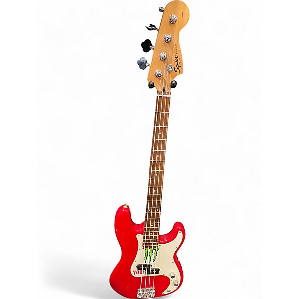 Used Squier Affinity Precision Bass Torino Red Electric Bass Guitar