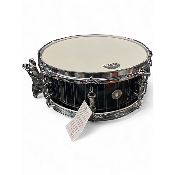 Used SONOR 13X5 Prolite Snare Drum Ebony White Stripe Drum