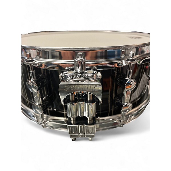 Used SONOR 13X5 Prolite Snare Drum Ebony White Stripe Drum