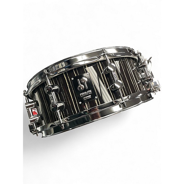 Used SONOR 13X5 Prolite Snare Drum Ebony White Stripe Drum