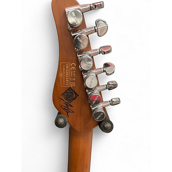 Used Schecter Guitar Research NICK JOHNSTON LIME Solid Body Electric Guitar