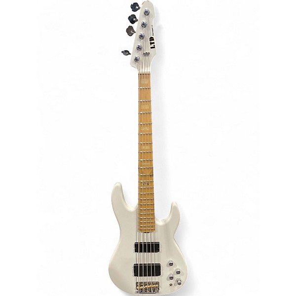 Used ESP LTD Surveyor 5 5 String Alpine White Electric Bass Guitar