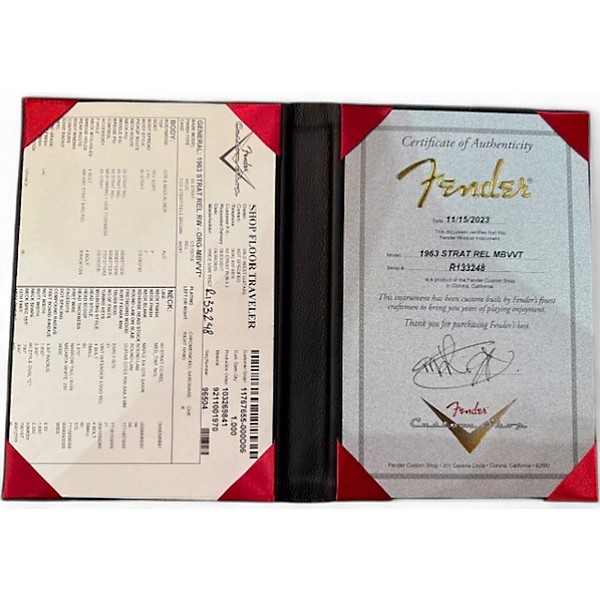 Used 2023 Fender MBVVT 1963 REISSUE RELIC STRAT VINCENT VAN TRIGT MASTERBUILT ORANGE Solid Body Electric Guitar