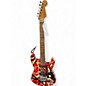 Used EVH Striped Series Frankie Red with Black and White Stripes Relic Solid Body Electric Guitar thumbnail