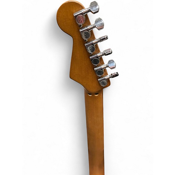 Used EVH Striped Series Frankie Red with Black and White Stripes Relic Solid Body Electric Guitar