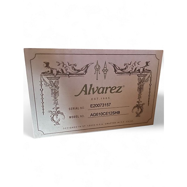 Used Alvarez AG610CE 2 Color Sunburst 12 String Acoustic Electric Guitar