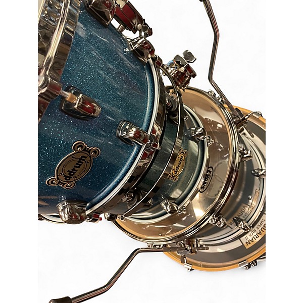 Used ddrum 4 Piece Dominion Maple Metallic Aqua Marine Drum Kit