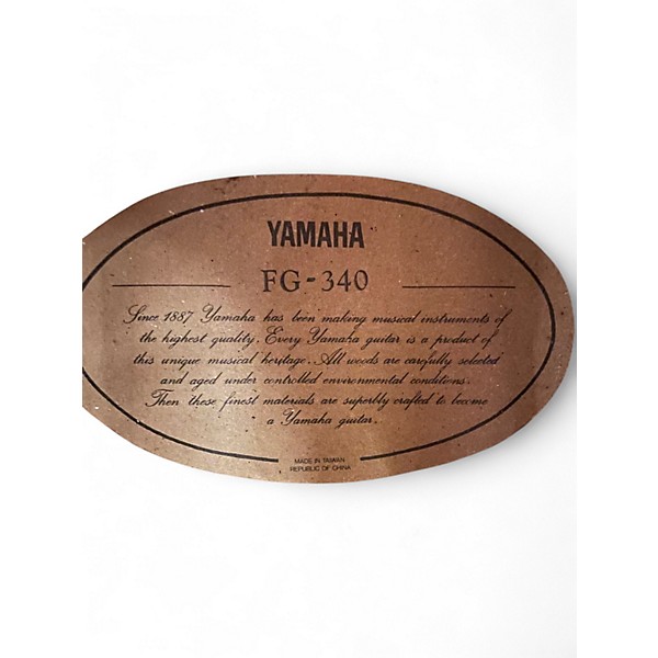 Used Yamaha FG340 Natural Acoustic Guitar