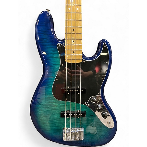 Used Fender player II jazz BASS FIGURED Blue Burst Electric Bass Guitar
