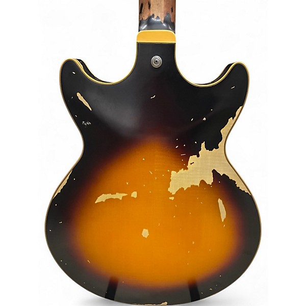 Used Ibanez Amv100fmd-ysl-12-01 Vintage Sunburst Hollow Body Electric Guitar