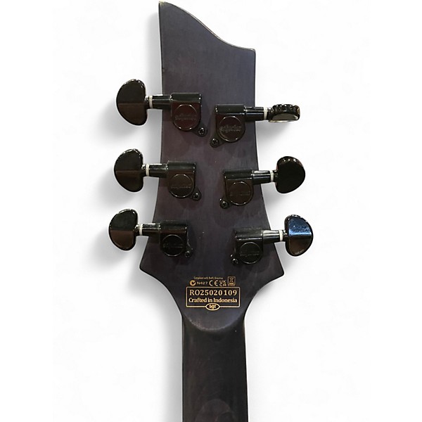 Used Schecter Guitar Research Omen Elite-6 FR See-Thru Blue Burst Solid Body Electric Guitar