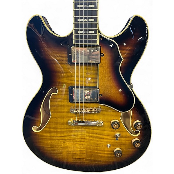 Used Ibanez AS153-AYS Burst Hollow Body Electric Guitar