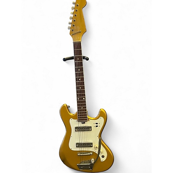 Used Teisco Vintage 1960s Metallic Gold Solid Body Electric Guitar