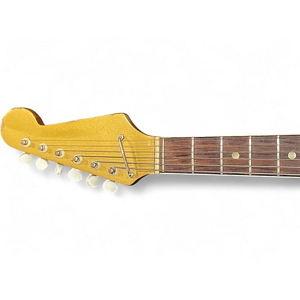 Used Teisco Vintage 1960s Metallic Gold Solid Body Electric Guitar