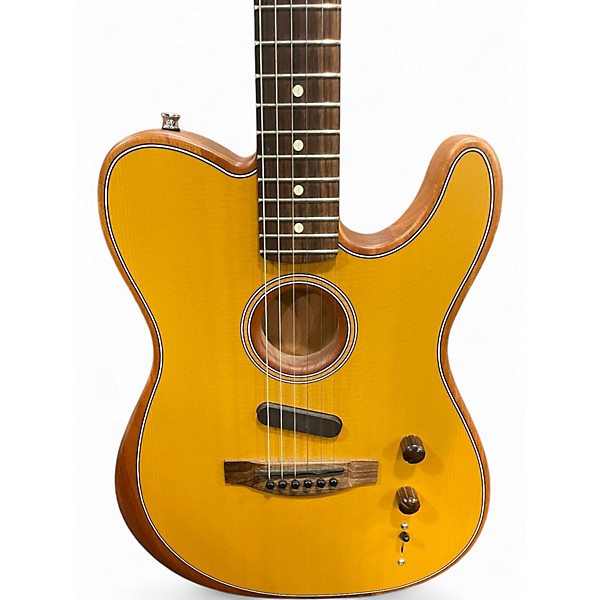 Used Fender Acoustasonic Player Telecaster Natural Acoustic Electric Guitar