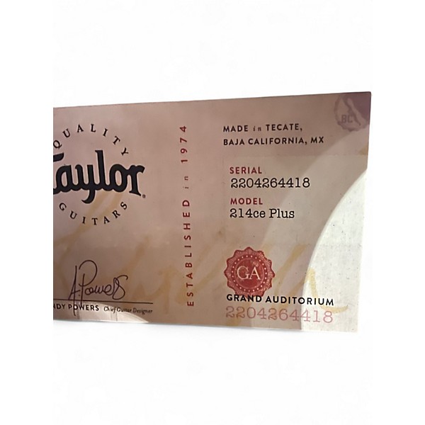 Used Taylor 214CE Plus Natural Acoustic Electric Guitar