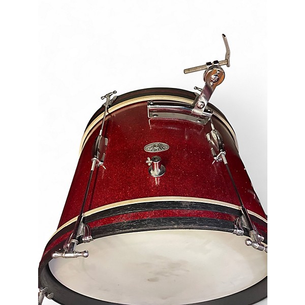 Used 1960s Premier 3 Piece 3 Piece Red Sparkle Drum Kit