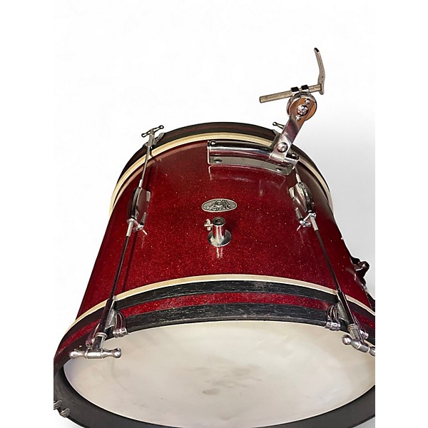 Used 1960s Premier 3 Piece 3 Piece Red Sparkle Drum Kit