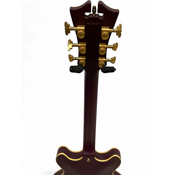 Used D'Angelico Deluxe DC Matte Plum Hollow Body Electric Guitar