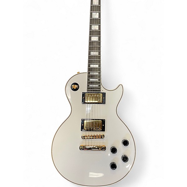 Used Epiphone Inspired By Gibson Les Paul Custom White Solid Body Electric Guitar