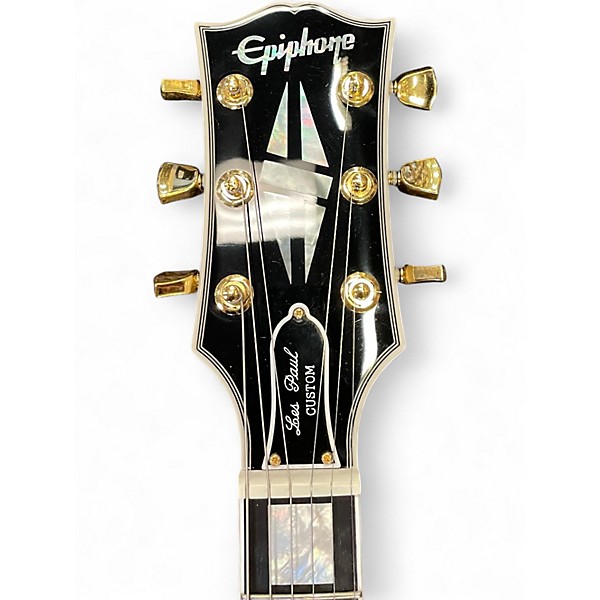 Used Epiphone Inspired By Gibson Les Paul Custom White Solid Body Electric Guitar