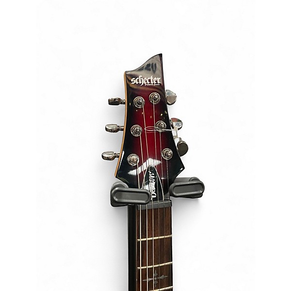 Used Schecter Guitar Research Demon 6 Crimson Red Burst Solid Body Electric Guitar