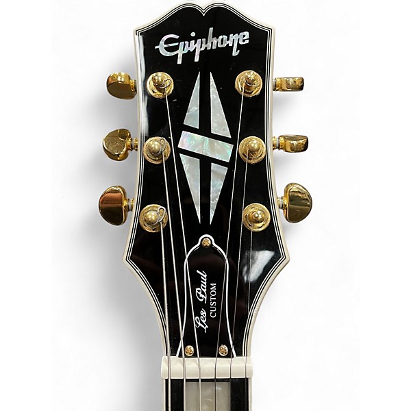 Used Epiphone Les Paul Custom Alpine White Solid Body Electric Guitar