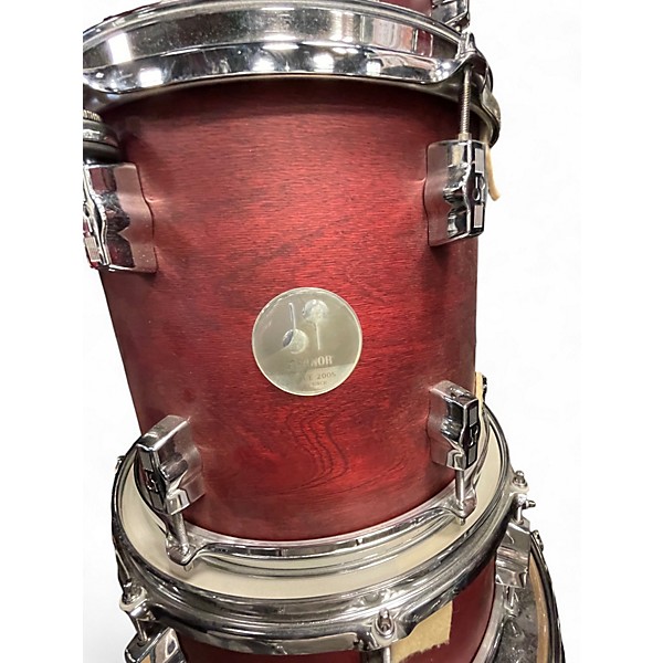 Used SONOR 7 Piece Force 2005 wax cherry red Drum Kit