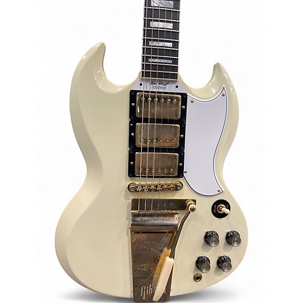Vintage 2024 Gibson SG Custom Pearl White Solid Body Electric Guitar