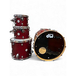 Used DW 4 Piece Design Series CRIMSON SATIN Drum Kit