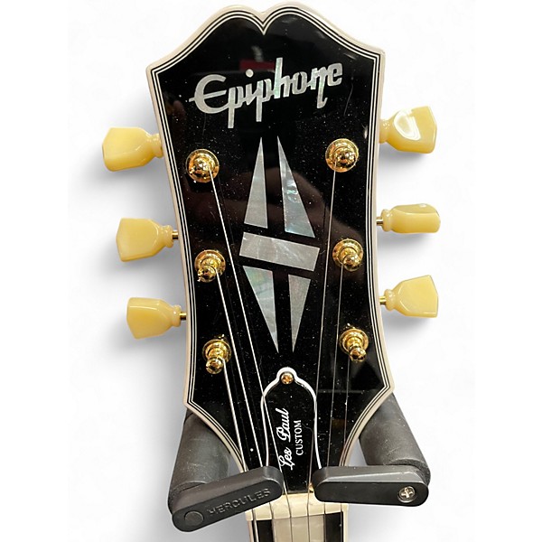 Used Epiphone Les Paul Custom Black Solid Body Electric Guitar