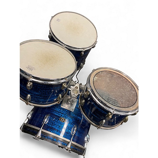 Vintage 1960s Slingerland 4 Piece 4-PIECE DRUM SET Blue Onyx Drum Kit