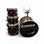 Used Ludwig 4 Piece BIRCH SILVER KEYSTONE RED GRAIN Drum Kit thumbnail