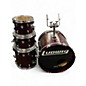 Used Ludwig 4 Piece BIRCH SILVER KEYSTONE RED GRAIN Drum Kit