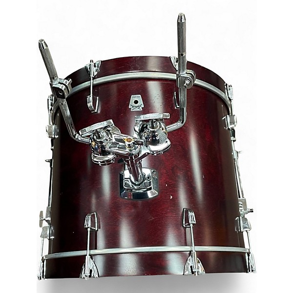 Used Ludwig 4 Piece BIRCH SILVER KEYSTONE RED GRAIN Drum Kit