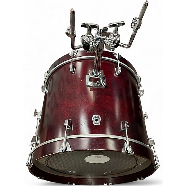 Used Ludwig 4 Piece BIRCH SILVER KEYSTONE RED GRAIN Drum Kit