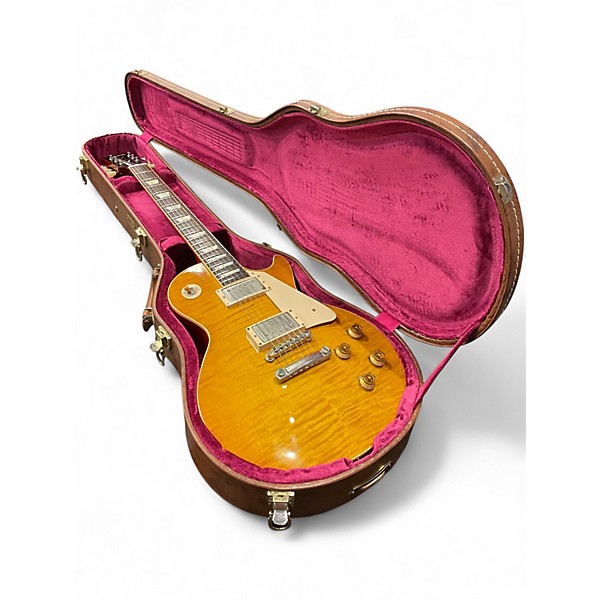 Used Gibson Custom Shop 1959 R9 Reissue Les Paul Lemon Burst Solid Body Electric Guitar