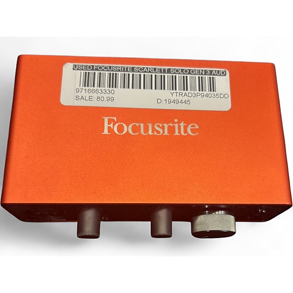 Used Focusrite Scarlett Solo Gen 4 Audio Interface