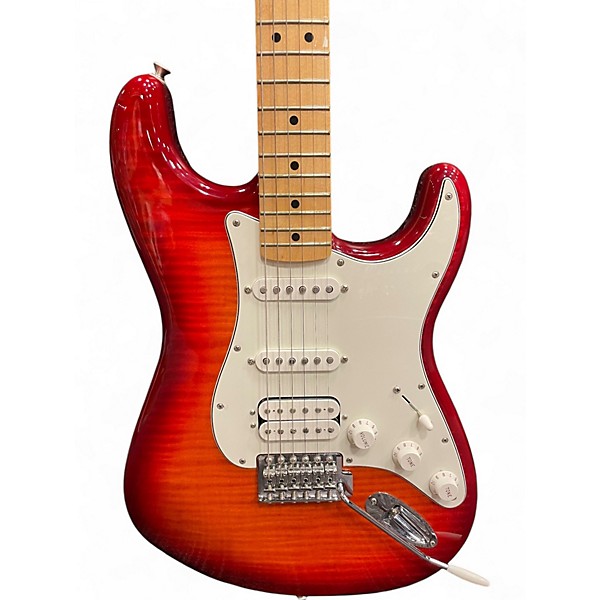 Used Fender Standard Stratocaster HSS Plus Top Aged Cherry Burst Solid Body Electric Guitar
